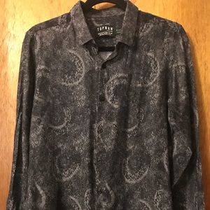 Dark patterned Topman button down shirt